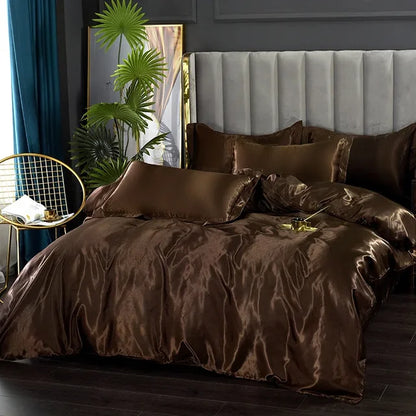 Set biancheria da letto in raso di seta di lusso