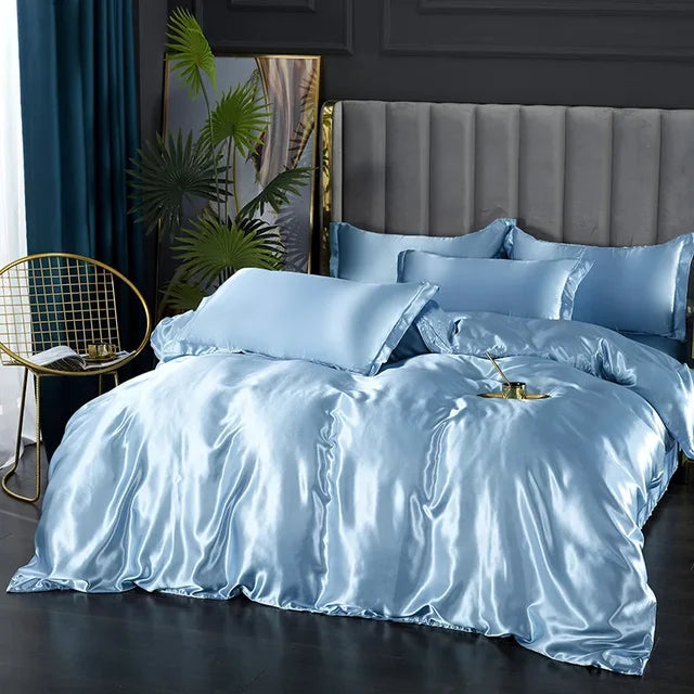 Set biancheria da letto in raso di seta di lusso