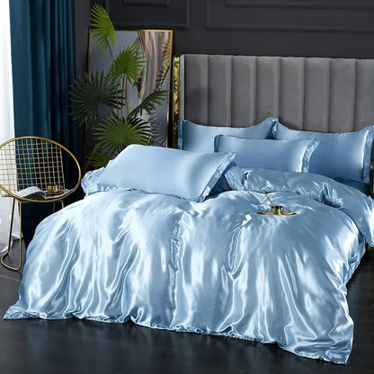 Set biancheria da letto in raso di seta di lusso