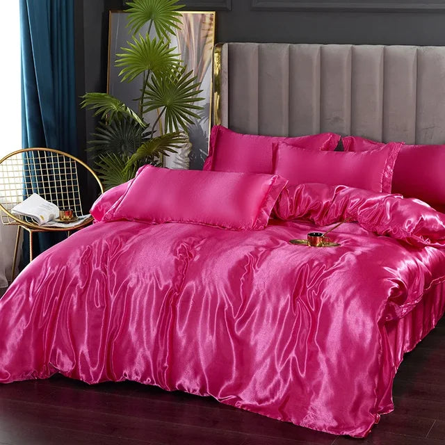 Set biancheria da letto in raso di seta di lusso