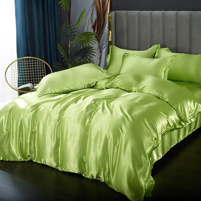 Set biancheria da letto in raso di seta di lusso