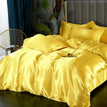 Set biancheria da letto in raso di seta di lusso