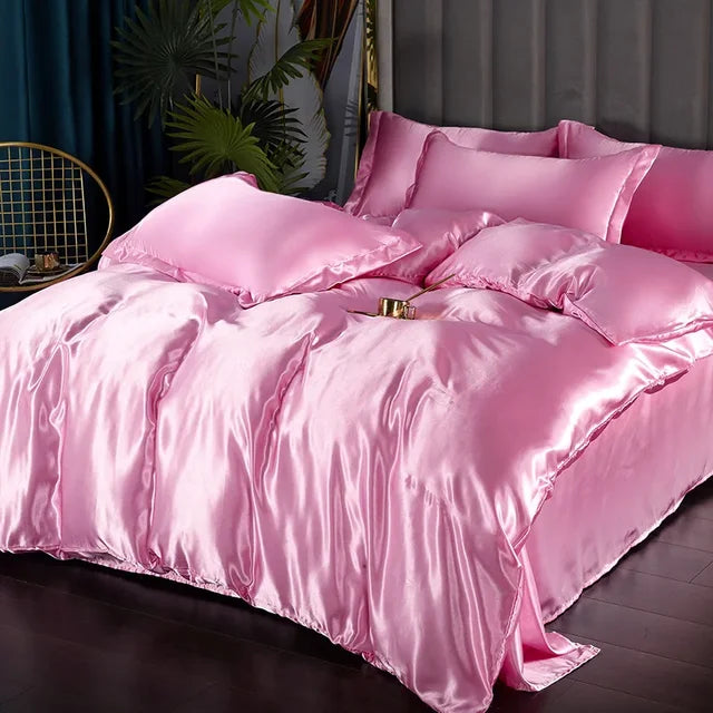Set biancheria da letto in raso di seta di lusso