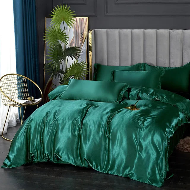 Set biancheria da letto in raso di seta di lusso