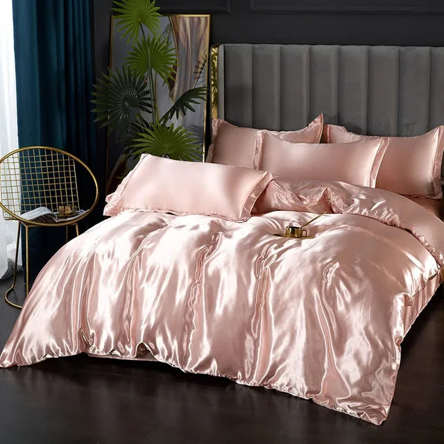 Set biancheria da letto in raso di seta di lusso