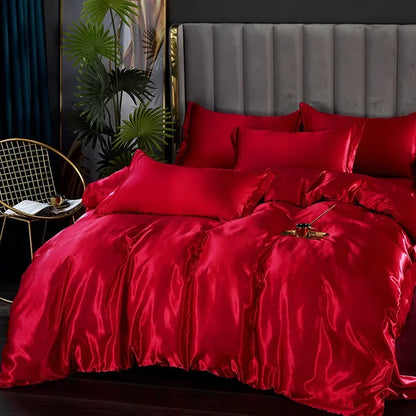 Set biancheria da letto in raso di seta di lusso