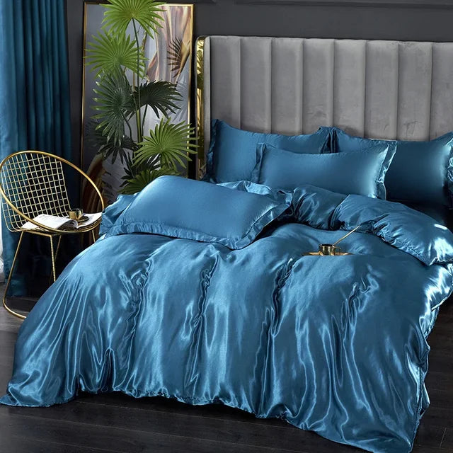 Set biancheria da letto in raso di seta di lusso