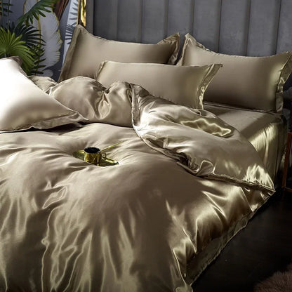 Set biancheria da letto in raso di seta di lusso