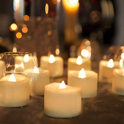 Set di candele tealight tremolanti a batteria effetto cera