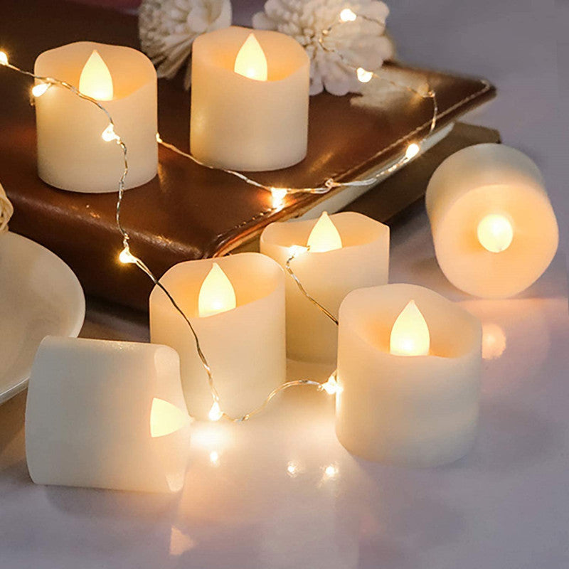 Set di candele tealight tremolanti a batteria effetto cera