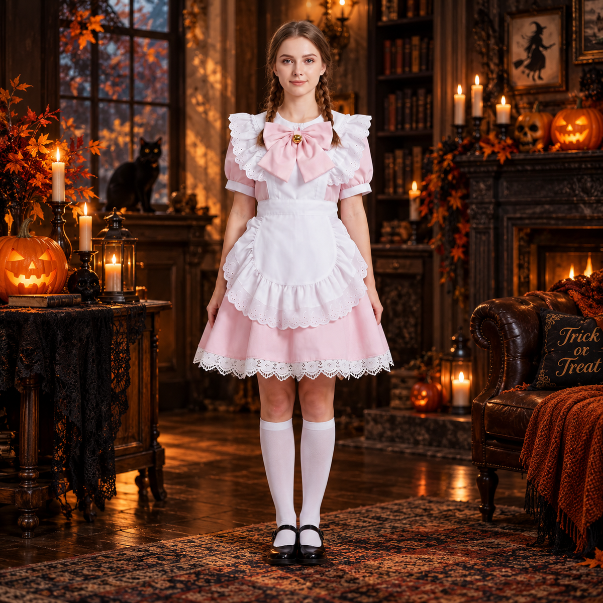 Set costume da cameriera con volant