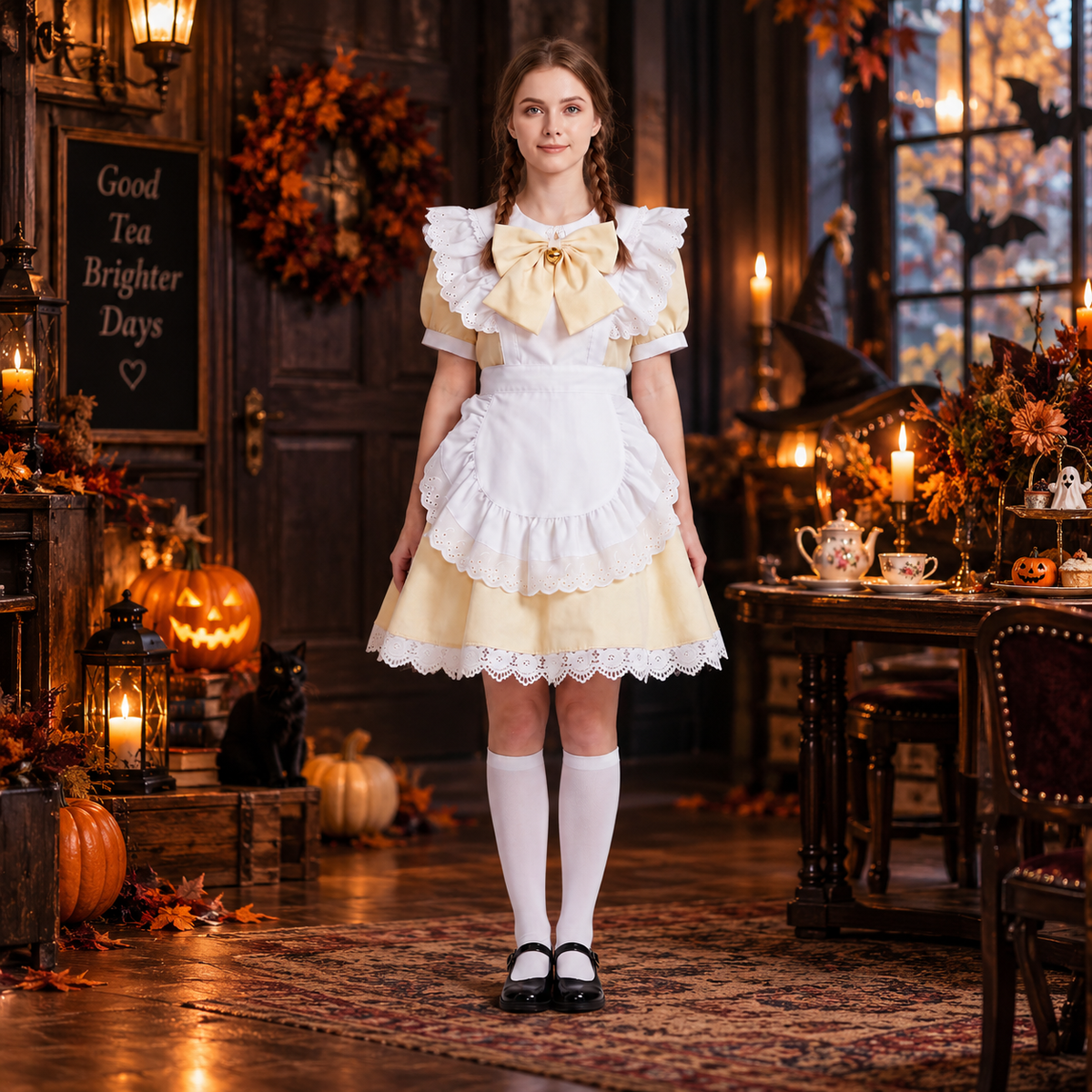 Set costume da cameriera con volant