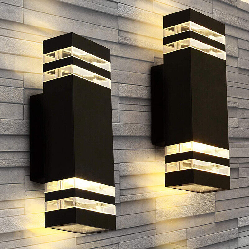 Set di 2 Applique da Parete per Esterni Contemporanee