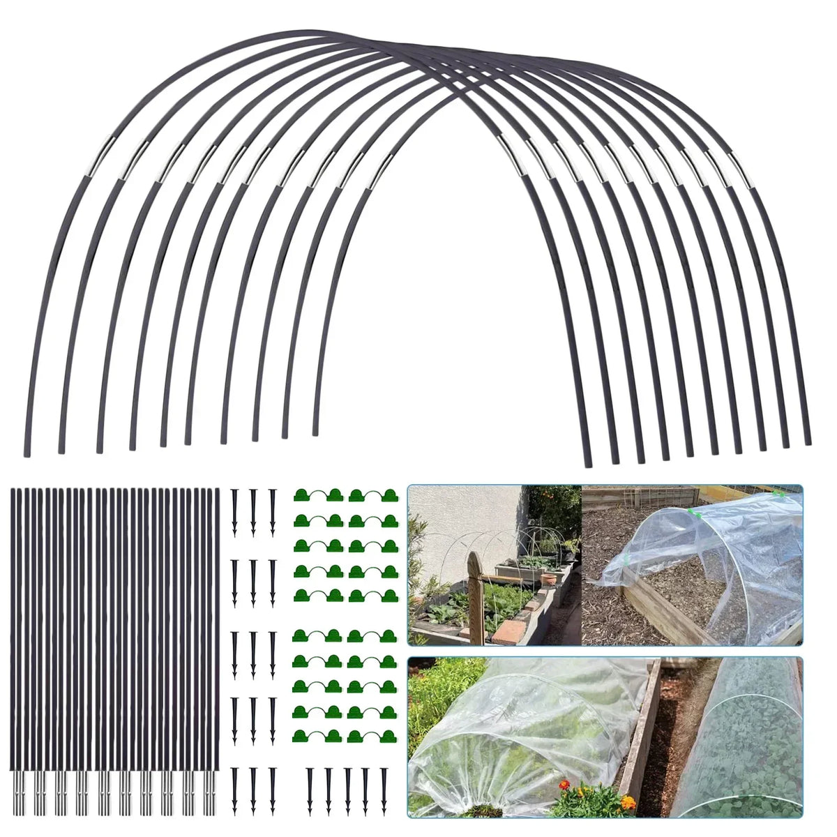 Set di Archi da Giardino Plantura FlexGrow in Fibra di Vetro