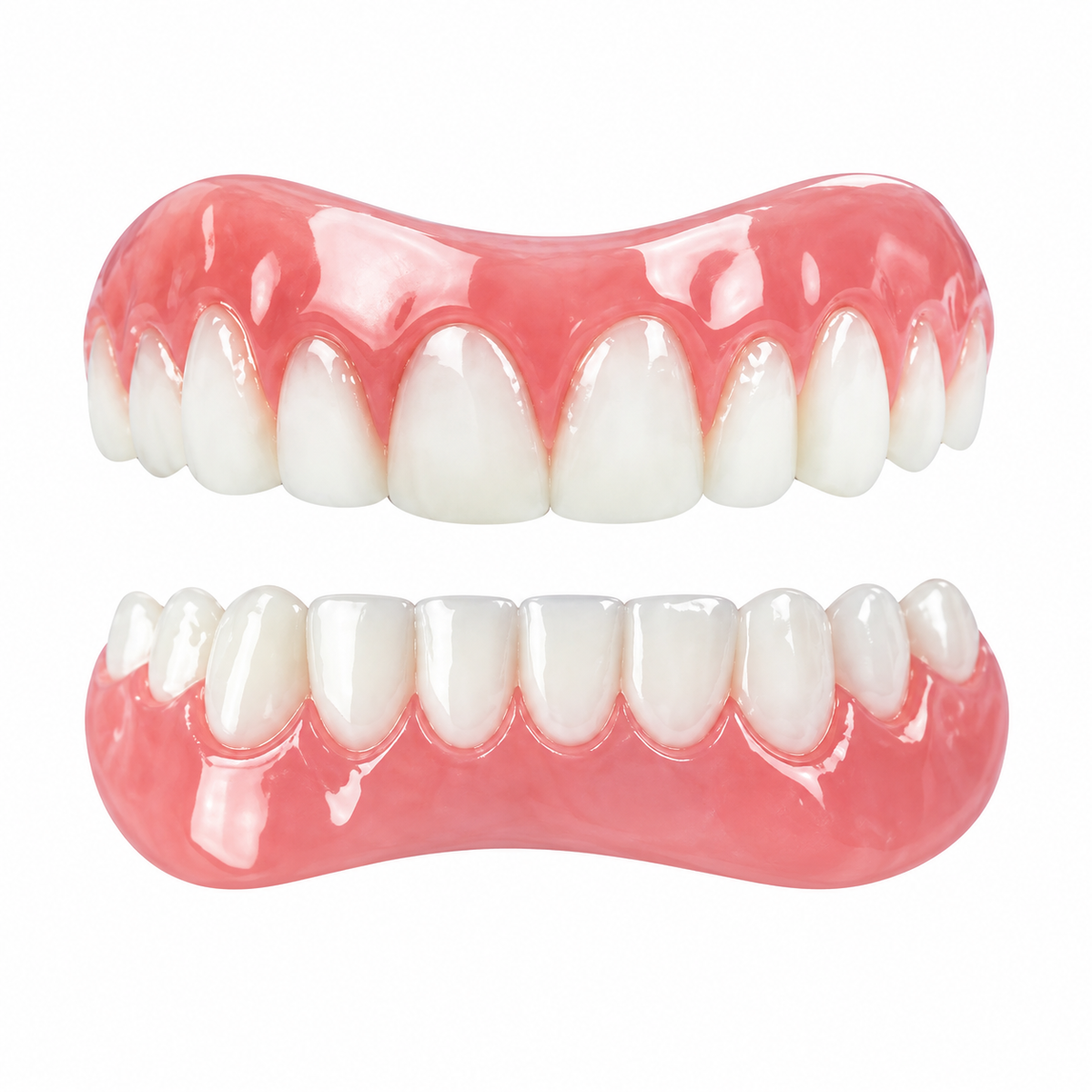 Set di dentiera in silicone flessibile con arcate superiore e inferiore separate per adulti
