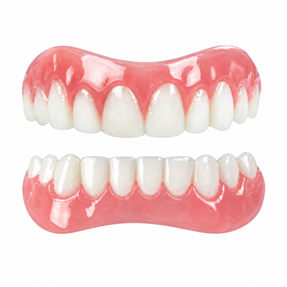 Set di dentiera in silicone flessibile con arcate superiore e inferiore separate per adulti