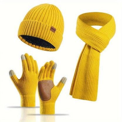 Set invernale in maglia 3 pezzi per il caldo