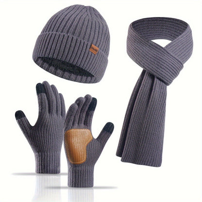 Set invernale in maglia 3 pezzi per il caldo
