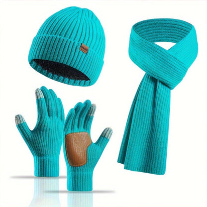 Set invernale in maglia 3 pezzi per il caldo