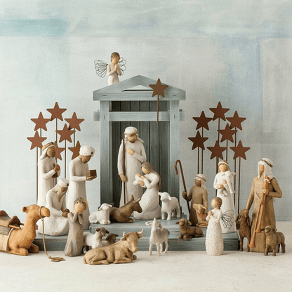 Presepe natalizio artigianale da 20 pezzi