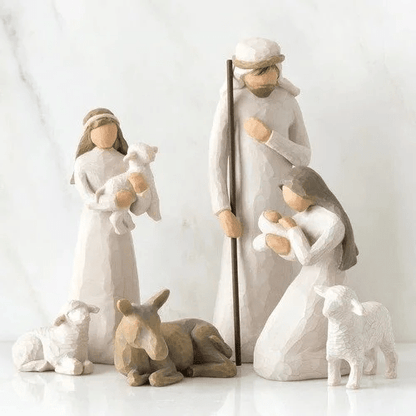 Presepe natalizio artigianale da 20 pezzi