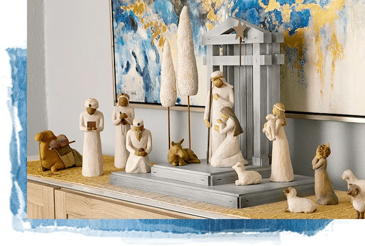 Presepe natalizio artigianale da 20 pezzi