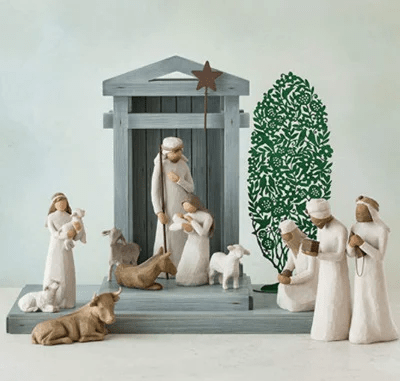 Presepe natalizio artigianale da 20 pezzi