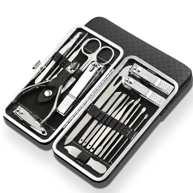 Set professionale per manicure e pedicure LuxeTools in acciaio inossidabile, 19 pezzi