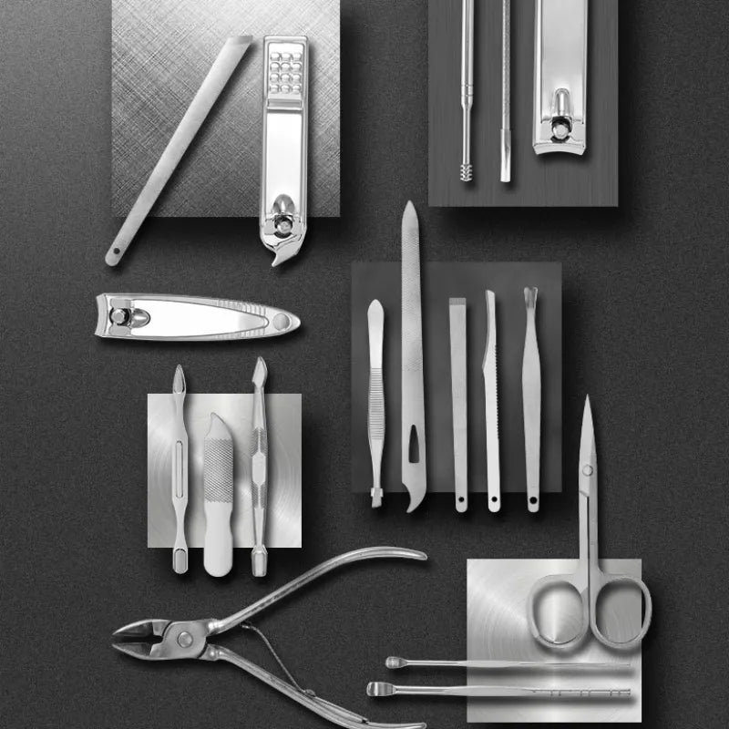 Set professionale per manicure e pedicure LuxeTools in acciaio inossidabile, 19 pezzi