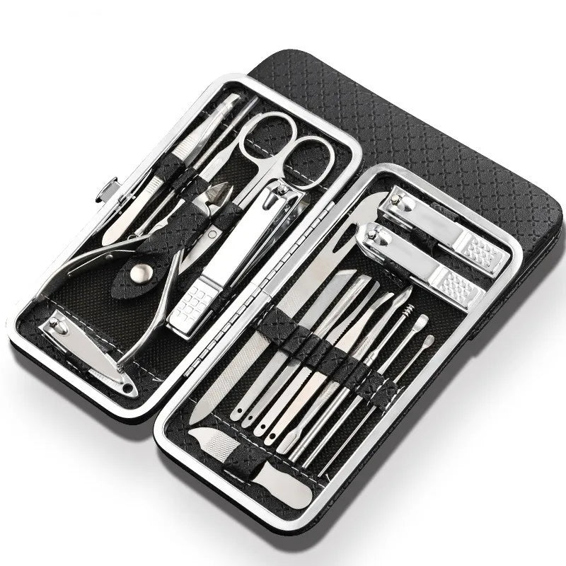 Set professionale per manicure e pedicure LuxeTools in acciaio inossidabile, 19 pezzi