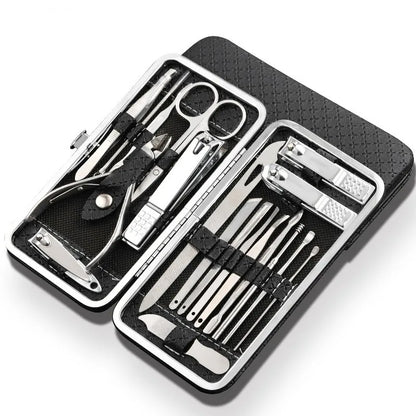 Set professionale per manicure e pedicure LuxeTools in acciaio inossidabile, 19 pezzi