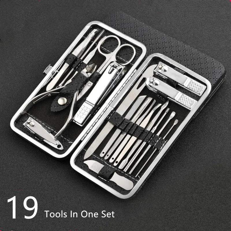 Set professionale per manicure e pedicure LuxeTools in acciaio inossidabile, 19 pezzi