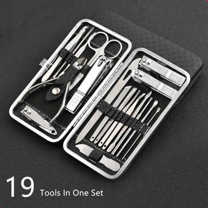 Set professionale per manicure e pedicure LuxeTools in acciaio inossidabile, 19 pezzi