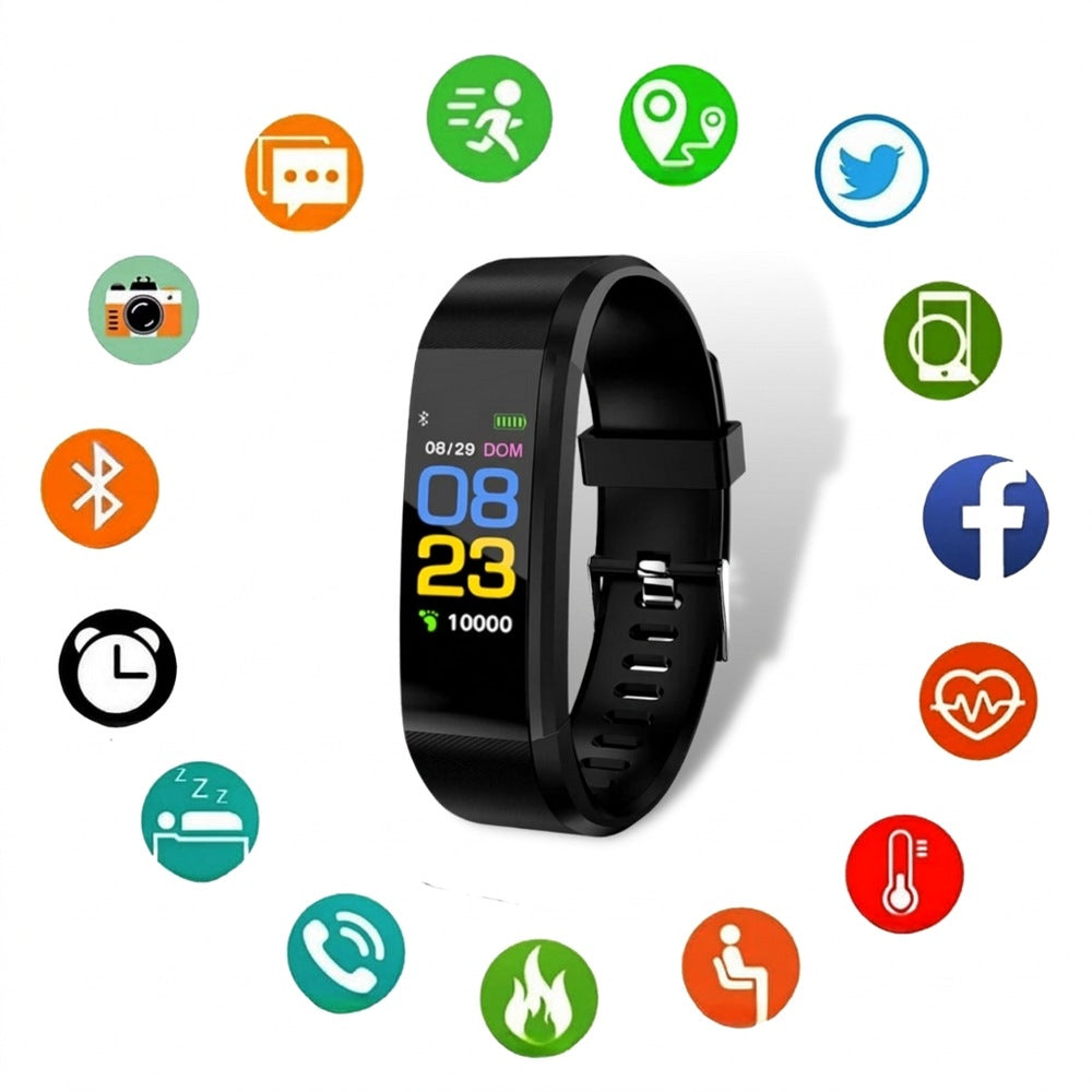 Smartwatch per anziani con monitoraggio frequenza cardiaca e pressione sanguigna