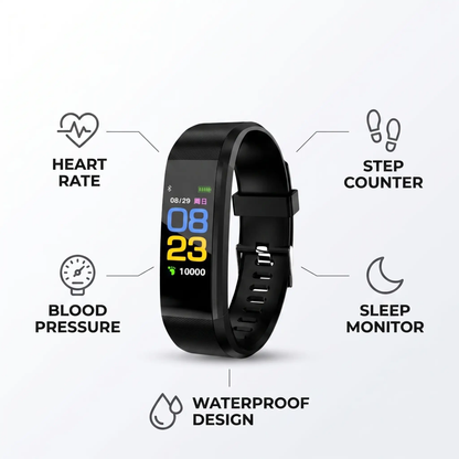 Smartwatch per anziani con monitoraggio frequenza cardiaca e pressione sanguigna