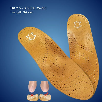 Soletta ortopedica in pelle LeatherGuard con supporto plantare