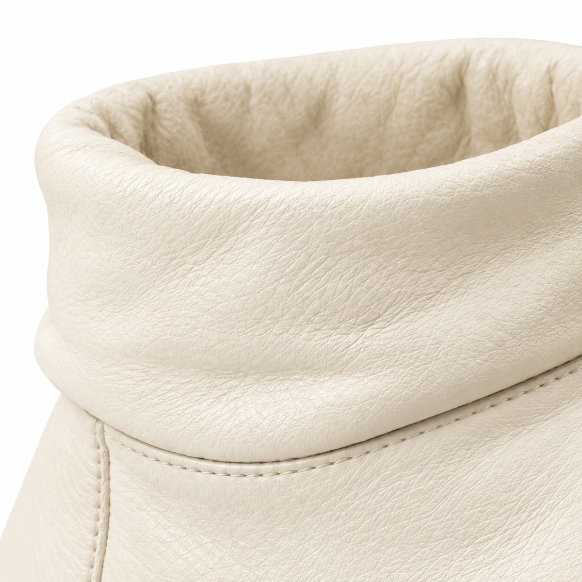 Stivaletti donna crema con colletto ripiegabile