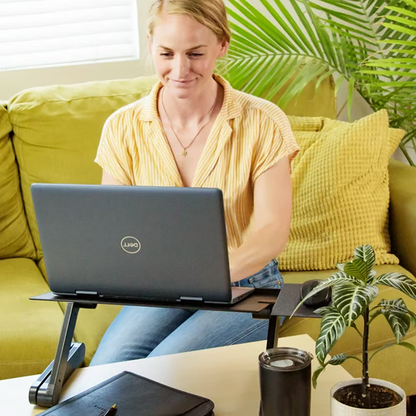 Supporto per laptop regolabile in lega alluminio-magnesio con gambe pieghevoli e mouse pad, scrivania portatile per lett