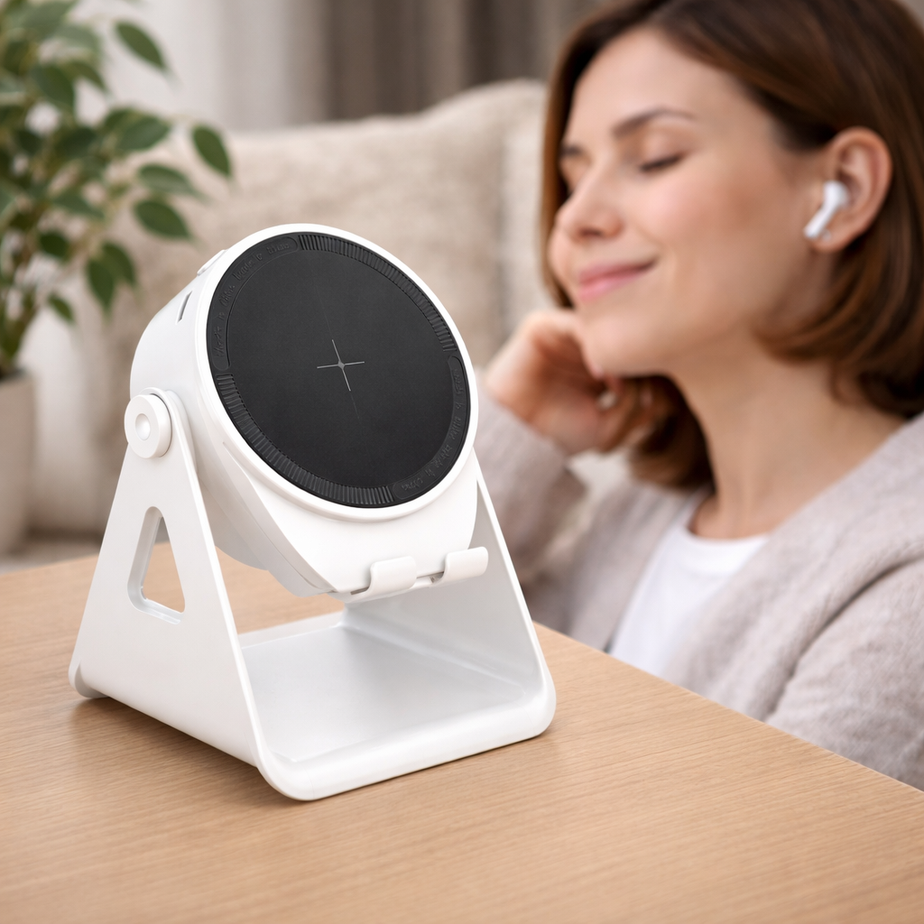 Supporto per Telefono con Speaker Bluetooth e Ricarica Wireless