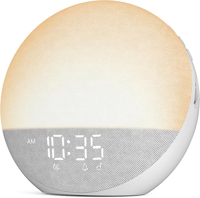 Sveglia con simulazione alba e controlli touch | Luce graduale alba e tramonto | Toni sveglia multipli e livelli di lumi