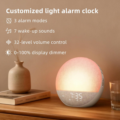Sveglia con simulazione alba e controlli touch | Luce graduale alba e tramonto | Toni sveglia multipli e livelli di lumi