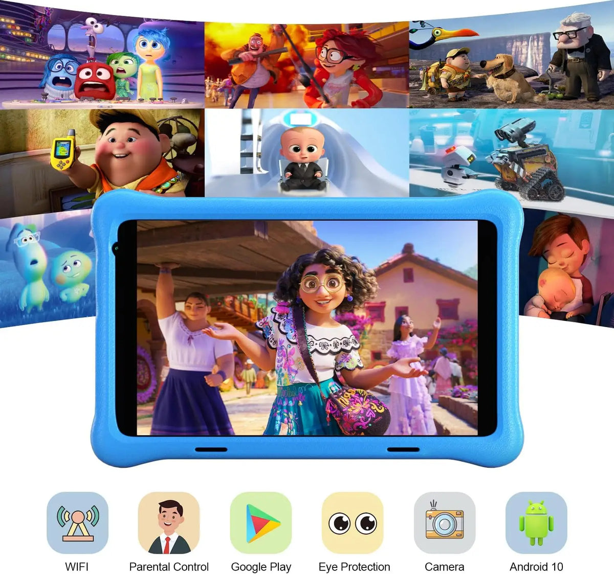 Tablet Educativo per Bambini 8 pollici con Controllo Genitori e Protezione Occhi