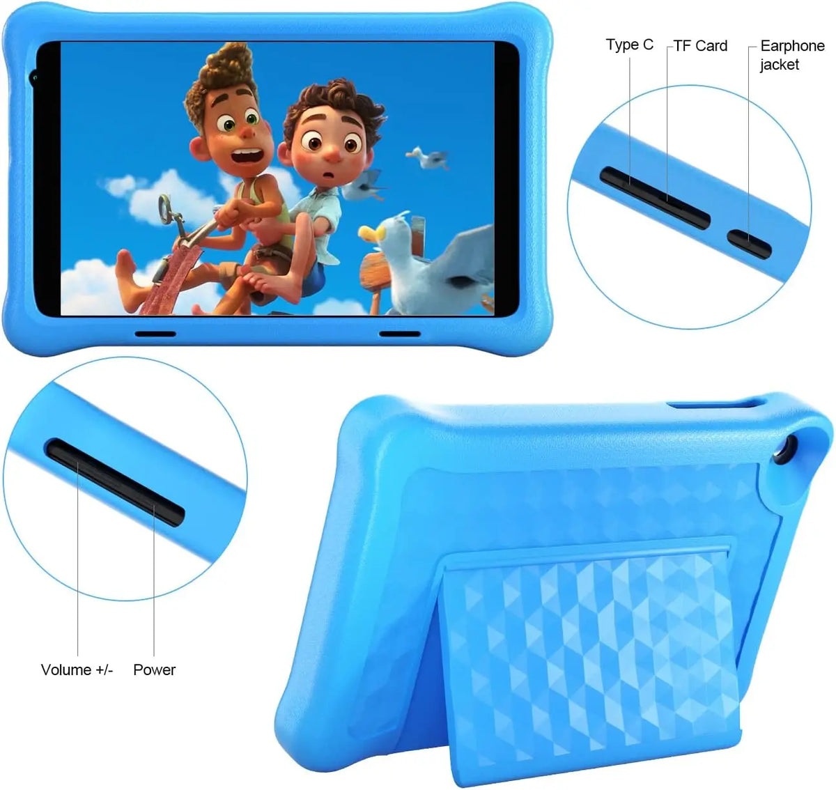 Tablet Educativo per Bambini 8 pollici con Controllo Genitori e Protezione Occhi