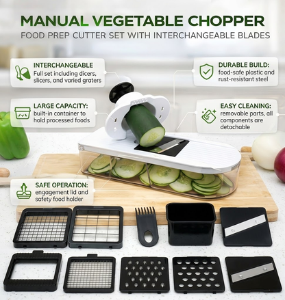 Taglia Verdure Manuale Set Multifunzione per Preparazione Alimenti