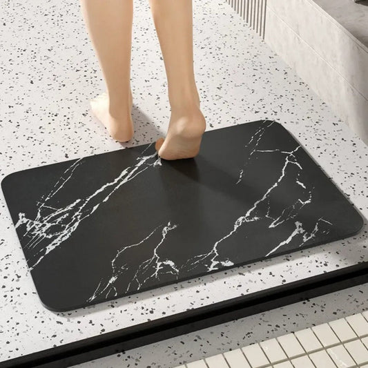 Tappetino Bagno Assorbente Pietra Diatomacea Antiscivolo Effetto Marmo