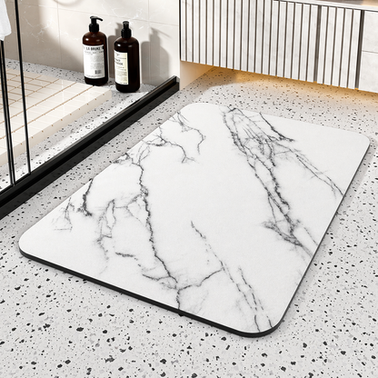 Tappetino Bagno Assorbente Pietra Diatomacea Antiscivolo Effetto Marmo