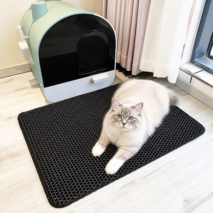Tappetino impermeabile a doppio strato a nido d'ape per lettiera gatto