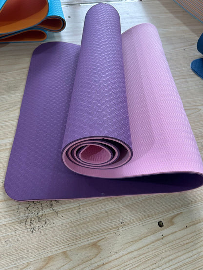 Tappetino yoga fitness antiscivolo con doppio ammortizzamento