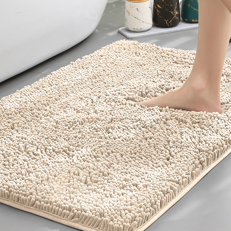 Tappeto da bagno antiscivolo in ciniglia morbida — spesso pile in microfibra, superficie assorbente
