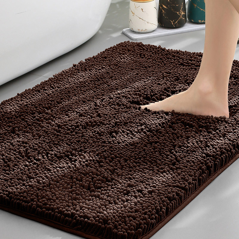 Tappeto da bagno antiscivolo in ciniglia morbida — spesso pile in microfibra, superficie assorbente